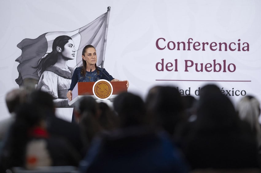 President Sheinbaum at her morning press conference May 28