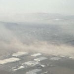 A dust storm at the Querétaro airport