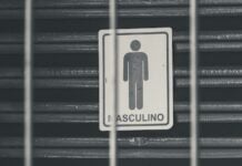 A men's public bathroom sign