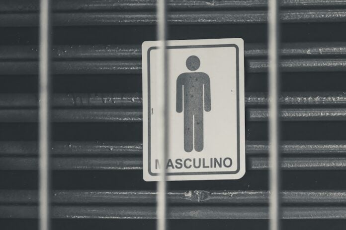 A men's public bathroom sign