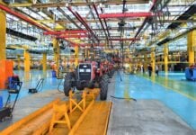 Interior of a tractor factory