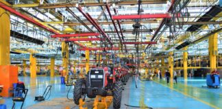 Interior of a tractor factory