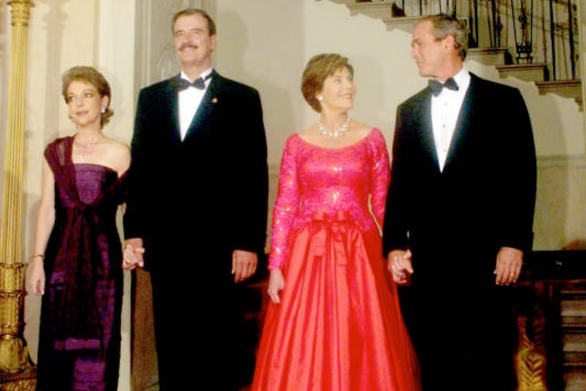 Vicente Fox, George W. Bush and their first ladies