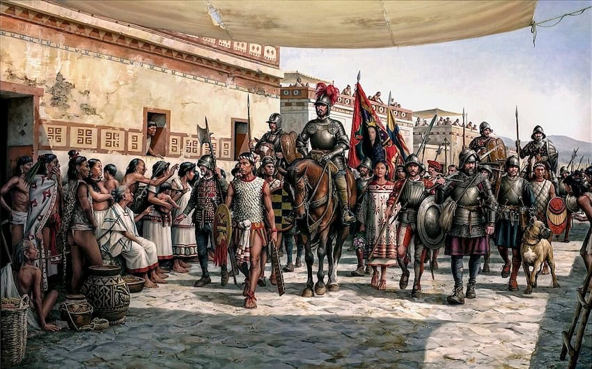 The Spanish invented the story that they were "white gods" to the Indigenous inhabitants of Mexico.