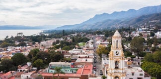 A view of the Magical Town of Ajijic on the shore of Lake Chapala