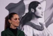 A portrait of President Claudia Sheinbaum