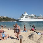 Tourists on the beach in Huatulco, Oaxaca