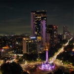 A view of downtown Mexico City at night