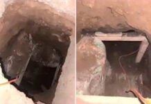 Police photos of two fuel theft tunnels in Pachuca
