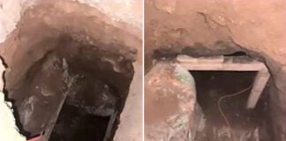 Police photos of two fuel theft tunnels in Pachuca