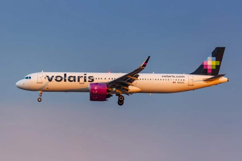 Volaris plane flying to Mexico