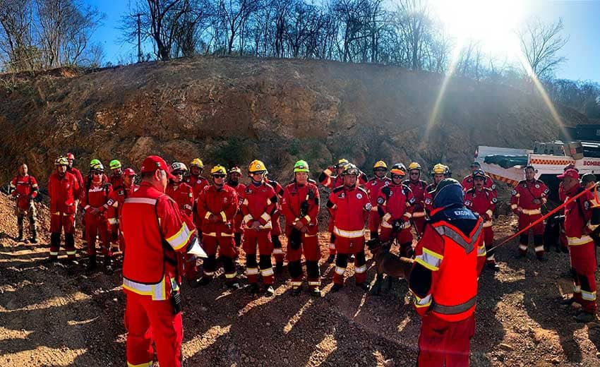 USAR search and rescue unit after Sinaloa mine disaster