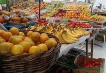 fruits and vegetables for sale