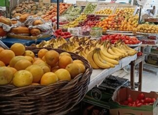 fruits and vegetables for sale