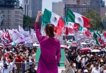 On Sunday, President Claudia Sheinbaum led a rally at the Monument to the Revolution in honor of the second anniversary of her election in 2024.