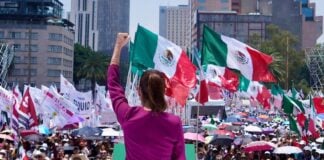 On Sunday, President Claudia Sheinbaum led a rally at the Monument to the Revolution in honor of the second anniversary of her election in 2024.