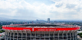 An aerial view of Azteca Stadium, re-labelled Mexico City Stadium ahead of the 2026 FIFA World Cup