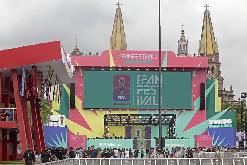 The installations of Guadalajara's 2026 FIFA World Cup Fan Festival at Plaza Liberación