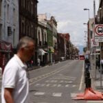 Empty streets near Mexico City's central square