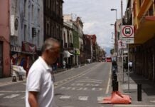 Empty streets near Mexico City's central square