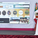 President Sheinbaum shares a slide showing photos and information about Mexican earthquake aid to Venezuela
