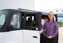 Sheinbaum gave the Olinia 1 a test drive at its presentation on Sunday.