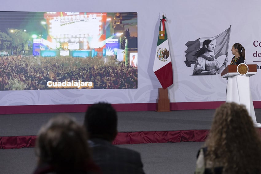 President Sheinbaum shares a video of the Guadalajara World Cup Fan Festival at her June 19 morning press conference