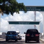 A sign the Chetumal crossing on Mexico's southern border reads "Welcome to Belize / Bienvenido a Belice"