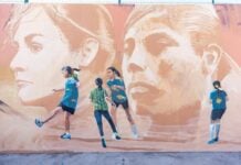 soccer-themed mural in La Paz, Baja California Sur