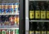 Fridge with beers in it