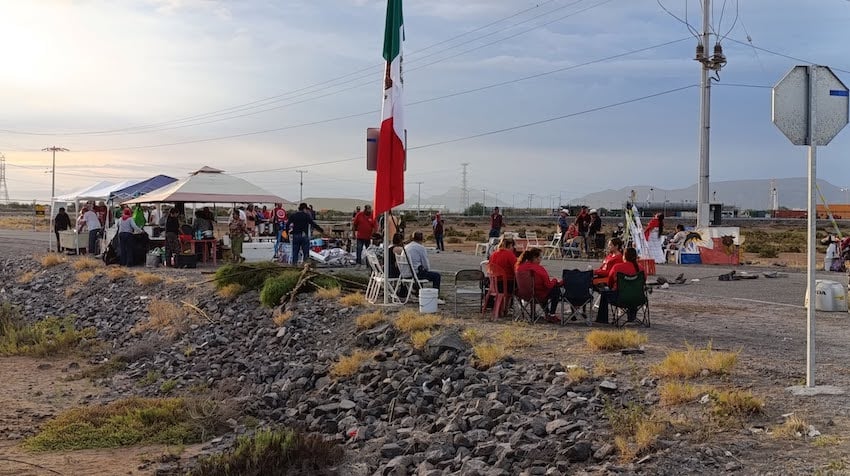 protest encampment Port of Topolobampo