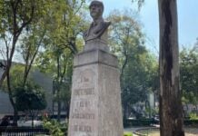 Ernesto Pugibet sculpture in Plaza de San Juan, Mexico City