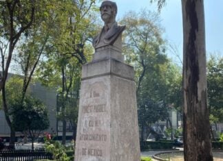 Ernesto Pugibet sculpture in Plaza de San Juan, Mexico City