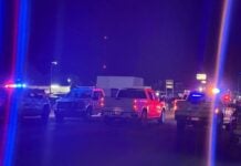 police cars near where an agent was killed in Mexicali