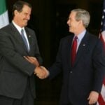 Mexican president Vicente Fox with U.S. president George W. Bush