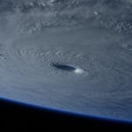 The eye of a hurricane