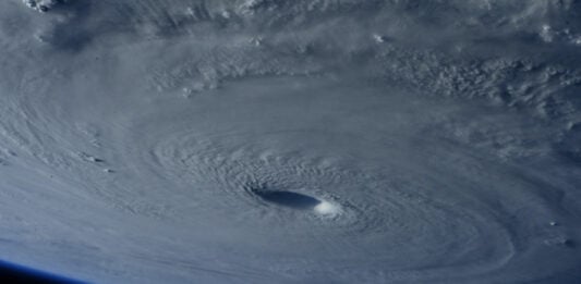 The eye of a hurricane