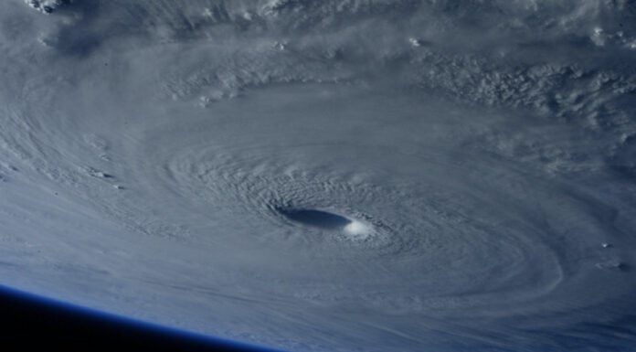 The eye of a hurricane
