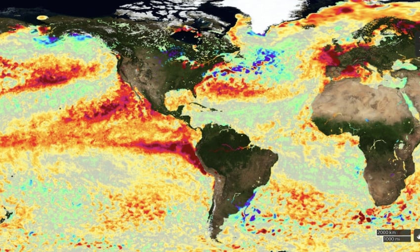 A map of rising sea temperatures