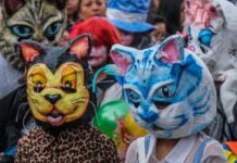 Locos Parade in San Miguel de Allende on June 14, with colorful costumes