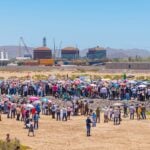 thousands joined a march from Los Mochis toward Topolobampo, ending with a symbolic “closure” of the plant