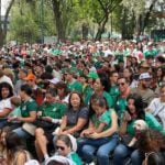 Mexico fans watching the inaugural game from a FIFA Fan Fest in the Benito Juárez borough of Mexico City