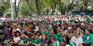 Mexico fans watching the inaugural game from a FIFA Fan Fest in the Benito Juárez borough of Mexico City