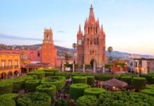Cathedral and gardens of San Miguel de Allende