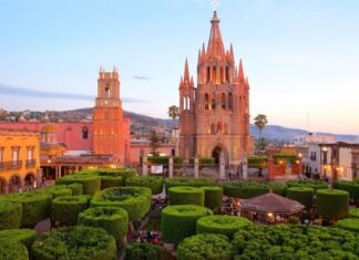 Cathedral and gardens of San Miguel de Allende