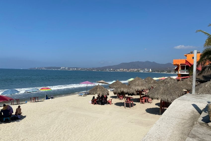 Palapas on the beach in Bucerías, Nayarit