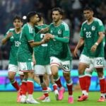Mexico national team in a friendly against Serbia before the World Cup