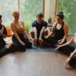 Yoga practitioners on mats