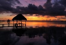 Bacalar Lagoon at sunset