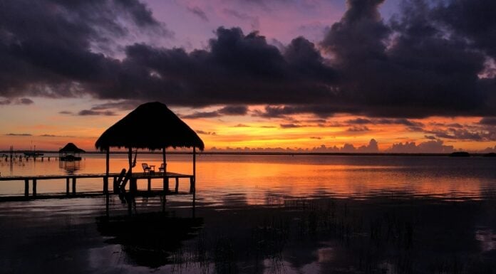 Bacalar Lagoon at sunset